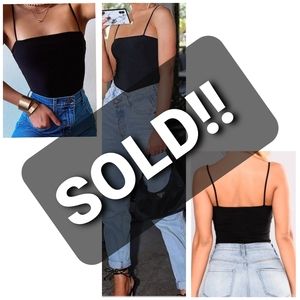 ❌SOLD❌Black square neck body suit